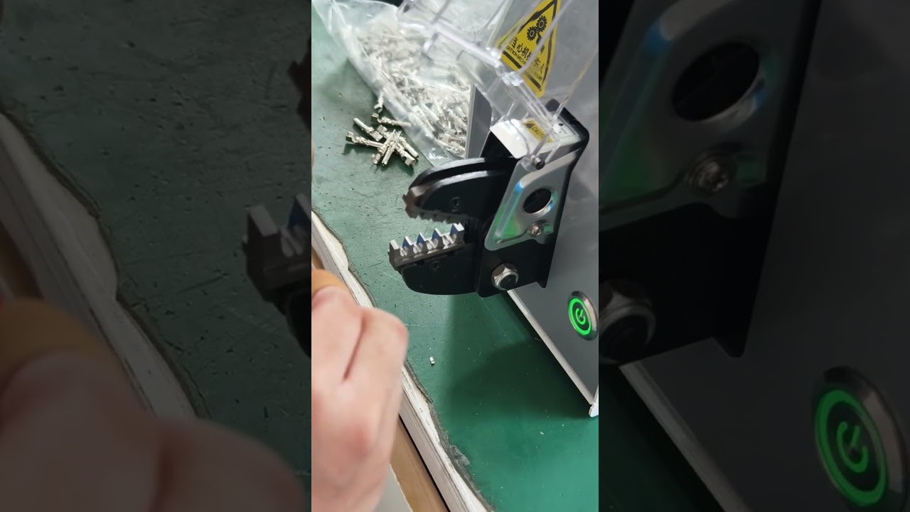 Customer Footage Electric Terminal Crimping Machine for Solar Connectors #machine #factory