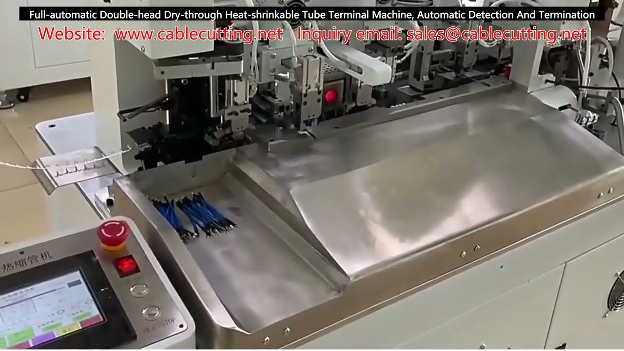 Full automatic Double head Dry through Heat shrinkable Tube Terminal Machine