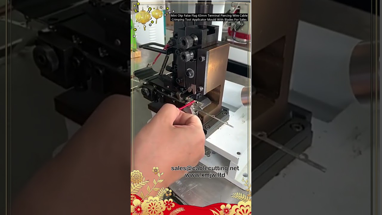 Mini Otp False Flag 63mm Terminal Piercing Wire Cable Crimping Tool Applicator Mould With Blades