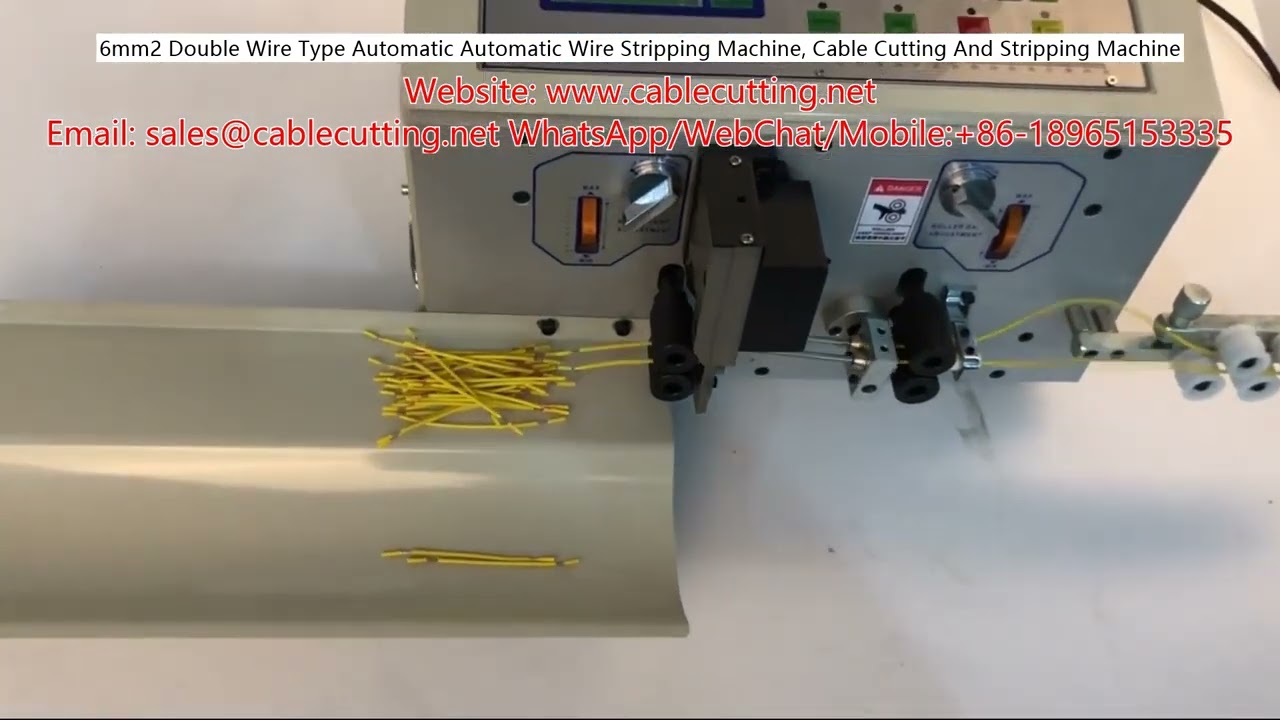 6mm2 Double Wire Type Automatic Automatic Wire Stripping Machine, Cable Cutting And Stripping Machin