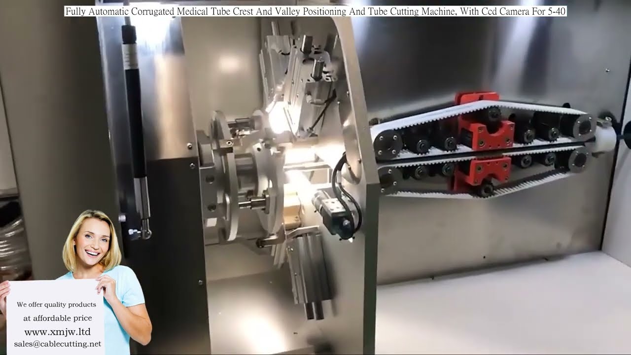 Fully Automatic Corrugated Medical Tube Crest And Valley Positioning And Tube Cutting Machine