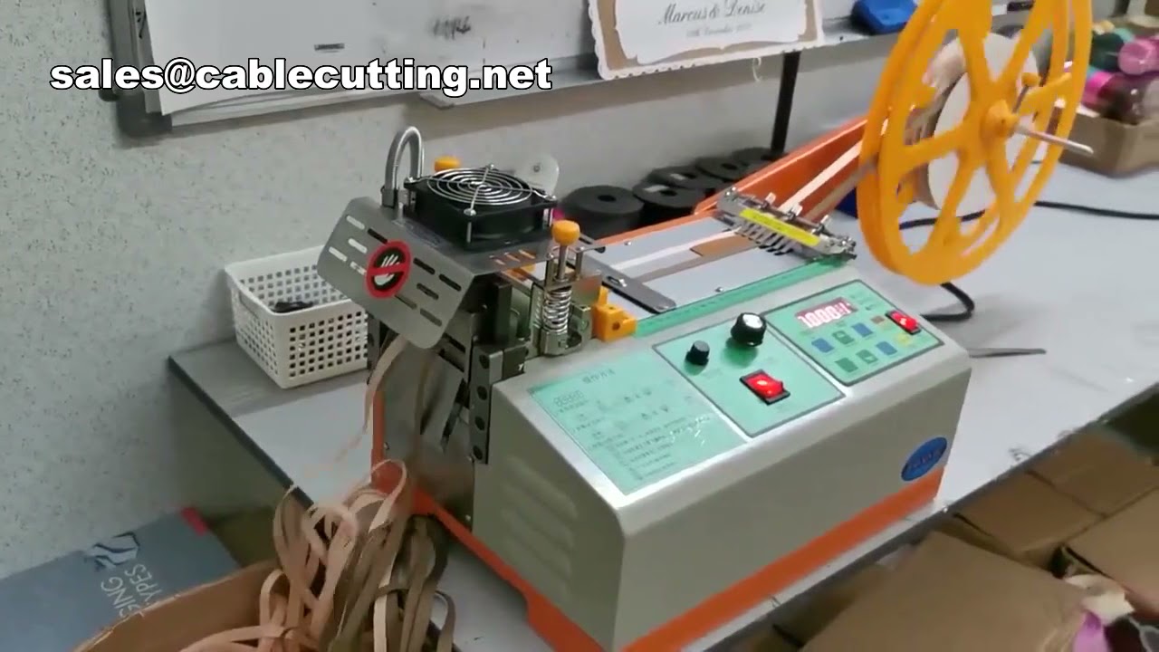 Automatic Digital Belt Cutter Hot And Cold Cloth Belt Cutting Machine For Nylon Webbing